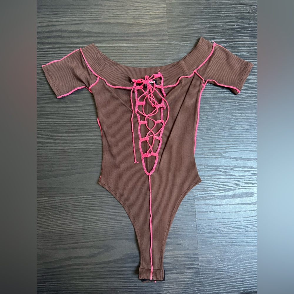 Off shoulder cut out bodysuit